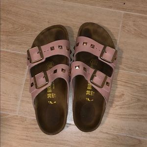 Light Pink Studded Birkenstock’s Size 38